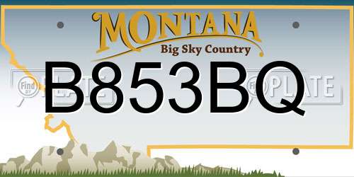 B853BQ Montana License Plate