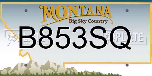 B853SQ Montana License Plate