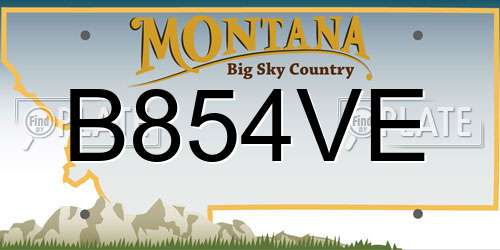 B854VE Montana License Plate