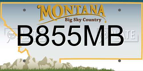 B855MB Montana License Plate