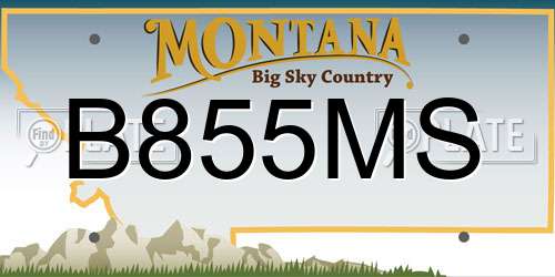 B855MS Montana License Plate