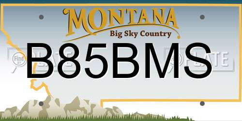 B85BMS Montana License Plate