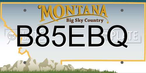 B85EBQ Montana License Plate