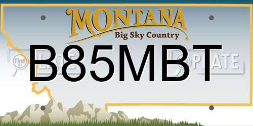 B85MBT Montana License Plate