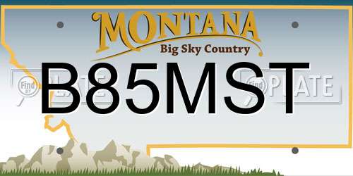 B85MST Montana License Plate
