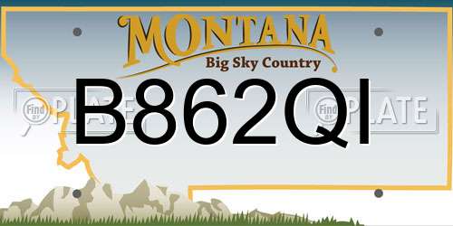 B862QI Montana License Plate