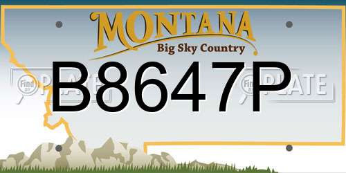 B8647P Montana License Plate