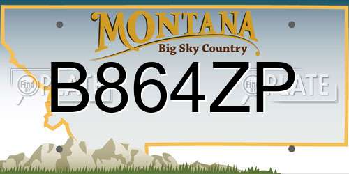 B864ZP Montana License Plate