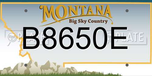 B8650E Montana License Plate