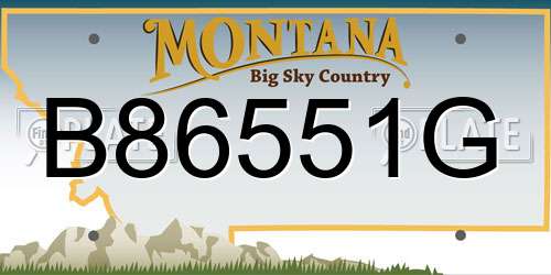 B86551G Montana License Plate