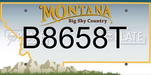 B8658T Montana License Plate