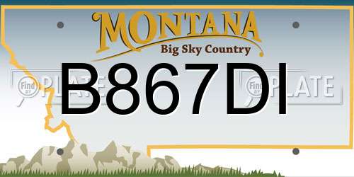 B867DI Montana License Plate