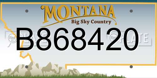 B868420 Montana License Plate
