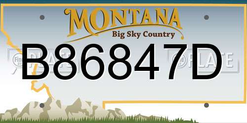B86847D Montana License Plate