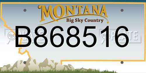 B868516 Montana License Plate