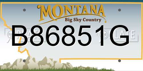B86851G Montana License Plate
