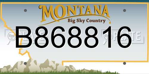 B868816 Montana License Plate