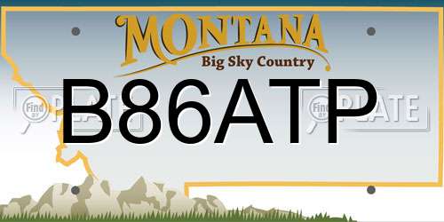 B86ATP Montana License Plate
