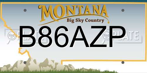 B86AZP Montana License Plate
