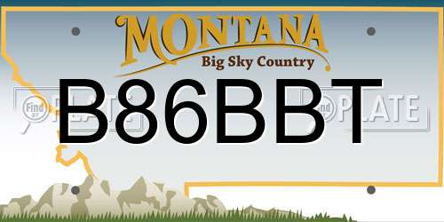B86BBT Montana License Plate