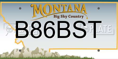 B86BST Montana License Plate