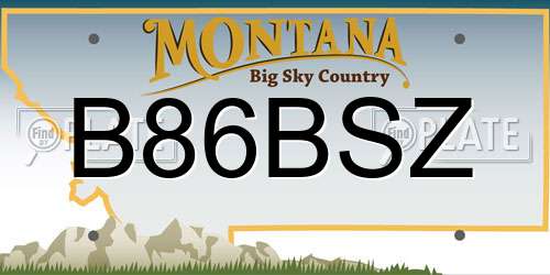 B86BSZ Montana License Plate