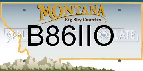 B86IIO Montana License Plate