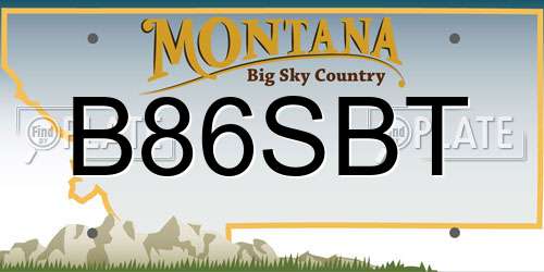 B86SBT Montana License Plate
