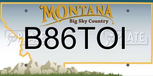 B86TOI Montana License Plate