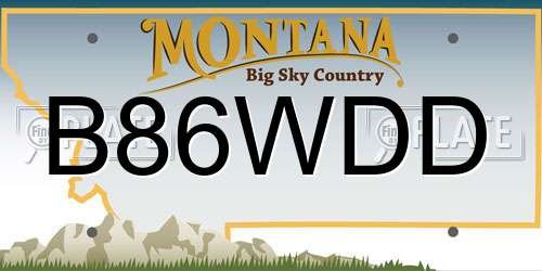 B86WDD Montana License Plate
