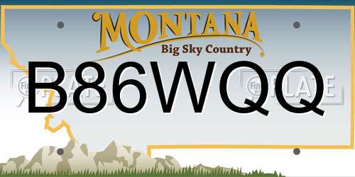 B86WQQ Montana License Plate