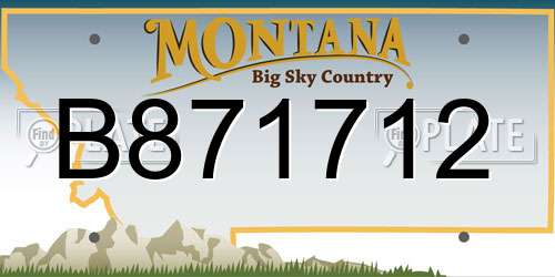 B871712 Montana License Plate
