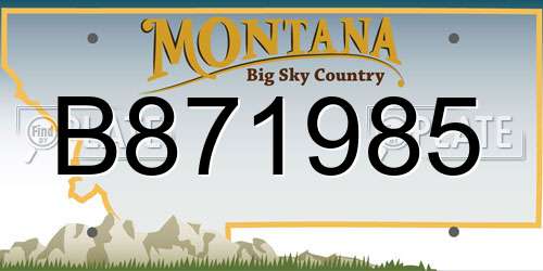B871985 Montana License Plate