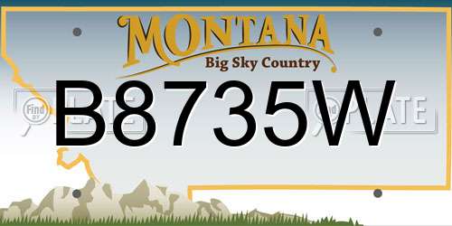 B8735W Montana License Plate