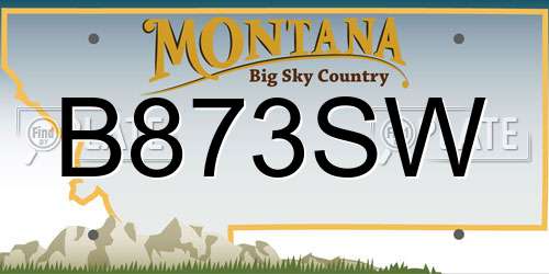 B873SW Montana License Plate