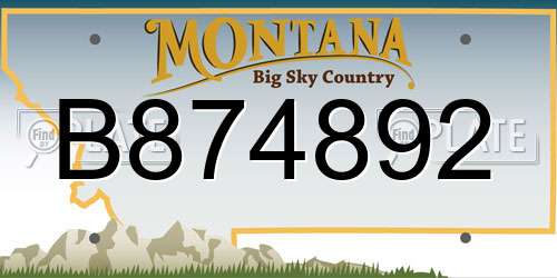 B874892 Montana License Plate