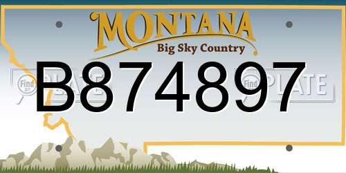 B874897 Montana License Plate