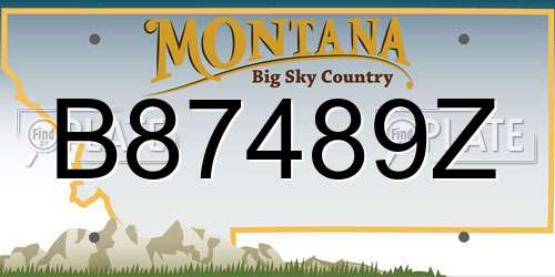 B87489Z Montana License Plate
