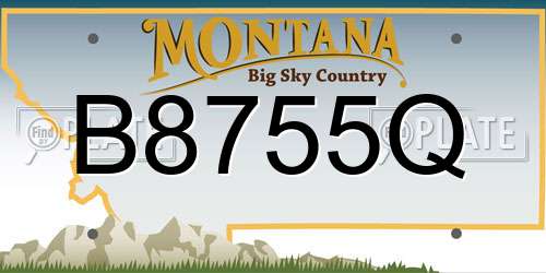 B8755Q Montana License Plate