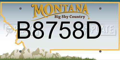 B8758D Montana License Plate