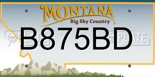 B875BD Montana License Plate