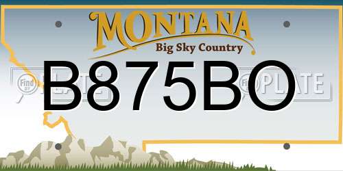 B875BO Montana License Plate