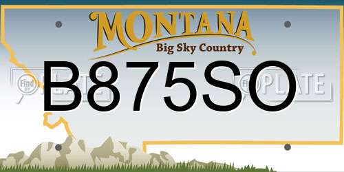 B875SO Montana License Plate