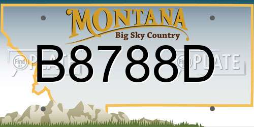 B8788D Montana License Plate