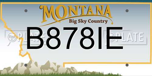 B878IE Montana License Plate