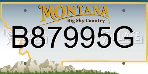 B87995G Montana License Plate