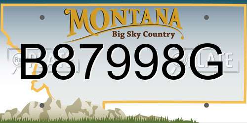 B87998G Montana License Plate