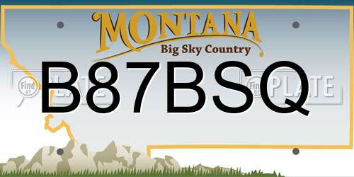B87BSQ Montana License Plate