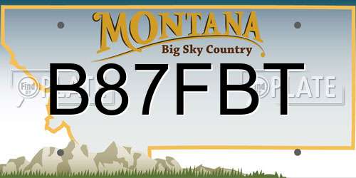 B87FBT Montana License Plate