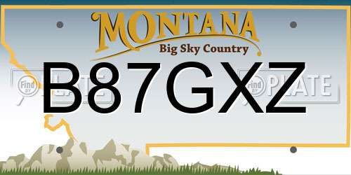 B87GXZ Montana License Plate